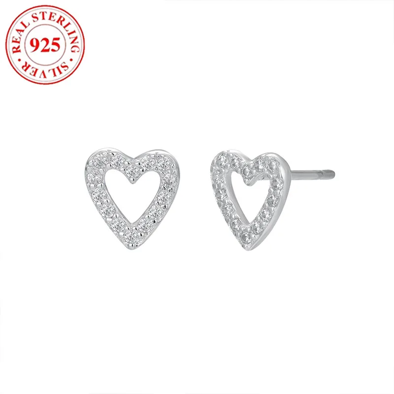 

S925 Silver Diamond Heart Earrings for Women Hypoallergenic Suitable for Women's Holiday Gifts