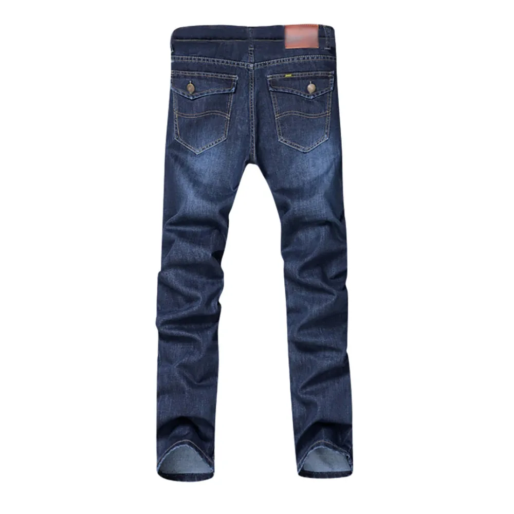 Men\'s Casual Autumn Denim Hip Hop Loose Work Long Trousers Jeans Pants S Relaxed Boot Cut