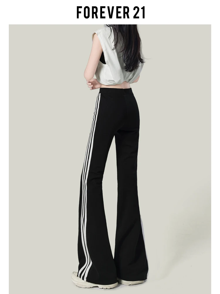 Yogahose mit hoher Taille für Damen, lässig, Spor Bla Micro, ausgestellte Hose, T-Shirt, Streifen, Forever 2, American Sle Faion