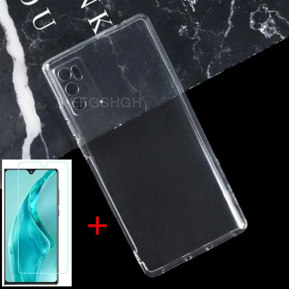 Anti-knock Soft TPU Phone Case For Cubot P50 2022 Silicone Cover Bumper Tempered Glass For Cubot P50