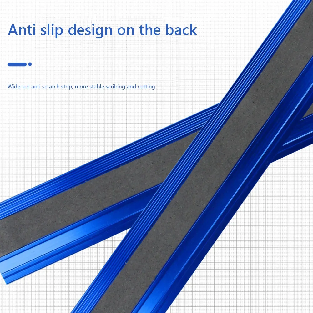 20/30cm Protective Ruler Metric Ruler Aluminum Alloy Straight Cutting Ruler Non-slip Cutting Rule Gauge for Cutting Measuring