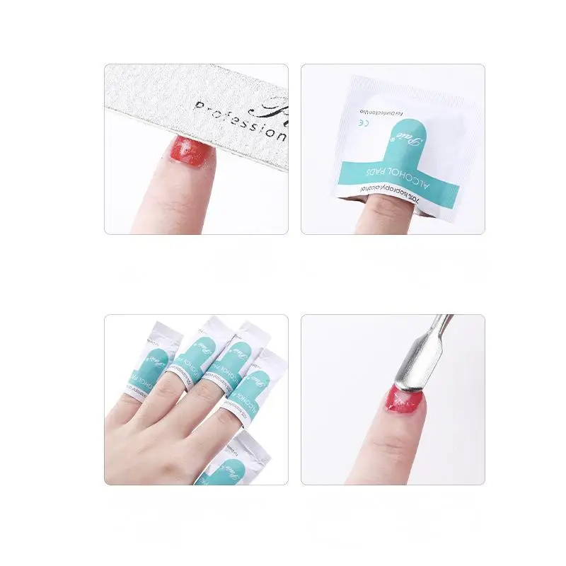 منشفة مزيل طلاء الأظافر للاستعمال مرة واحدة، مزيل طلاء الأظافر، مزيل جل للعلاج بالضوء، وسادة قطنية لغسل الأظافر #3