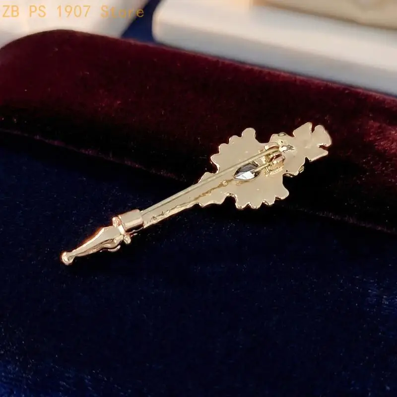Stylish Retro Magical Staff Brooch Pin With Simulated Pearls Jewelry Accessory Perfect For Coats And Formal Attire 55KA