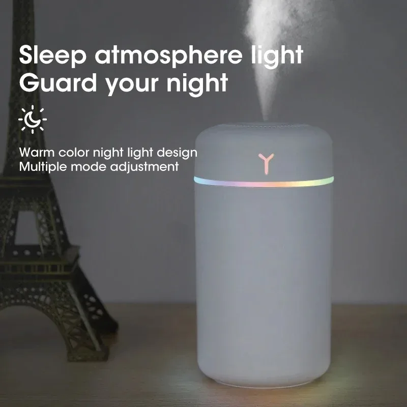 1PCS Portable Aromatherapy Air Humidifier USB Sprayer Air Purifier With Colorful LED Night Lamp For Home Car