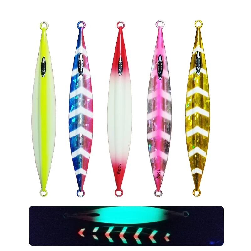 

AS Slow Falling Angler JIg Pesca Lure Fishing Glow Jig 120g150g200g250g300g Metal Sinking Jigging Pesca Leurre Artificial Bait