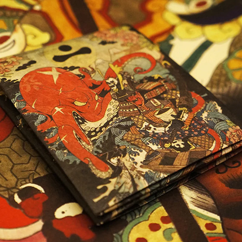 

Мужской бумажник-кошелек One Day Octopus Samurai из бумаги DuPont: водонепроницаемый, износостойкий, в стиле укиё-э, с иллюстрациями в японском ретро-стиле