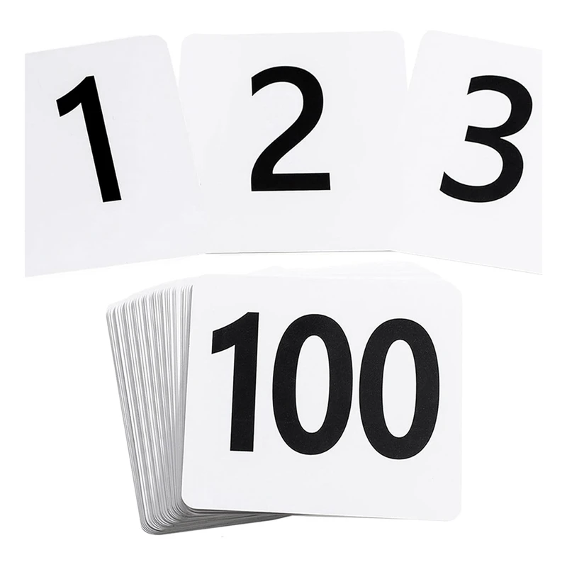 

Promotion! 100Pcs Table Numbers 1-100,Plastic Table Numbers, Double Sided Table Number Cards For Wedding Reception Restaurant Ta