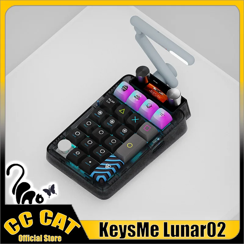 

KeysMe Lunar02 Mini Mechanical Keypad 21 Keys 2.4G Bluetooth Keyboard RGB Customization Keypad Hot-Swap Numpad Keyboard For PC