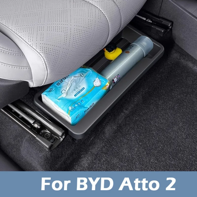 

For BYD Atto 2 2024 2025 Car Under Seat Storage Box Storing Items Tray Inside The Driver and Passenger Car Interior Storage Box