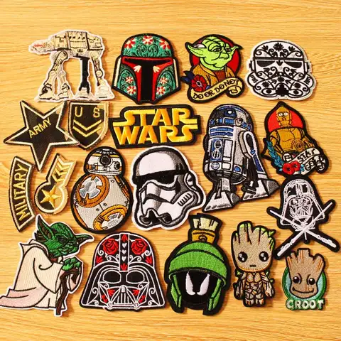 Disney Star Wars Embroidered Patch For Clothing Iron On Patches On Clothes Mandalorian Yoda Baby Darth Vader Trooper Accessories