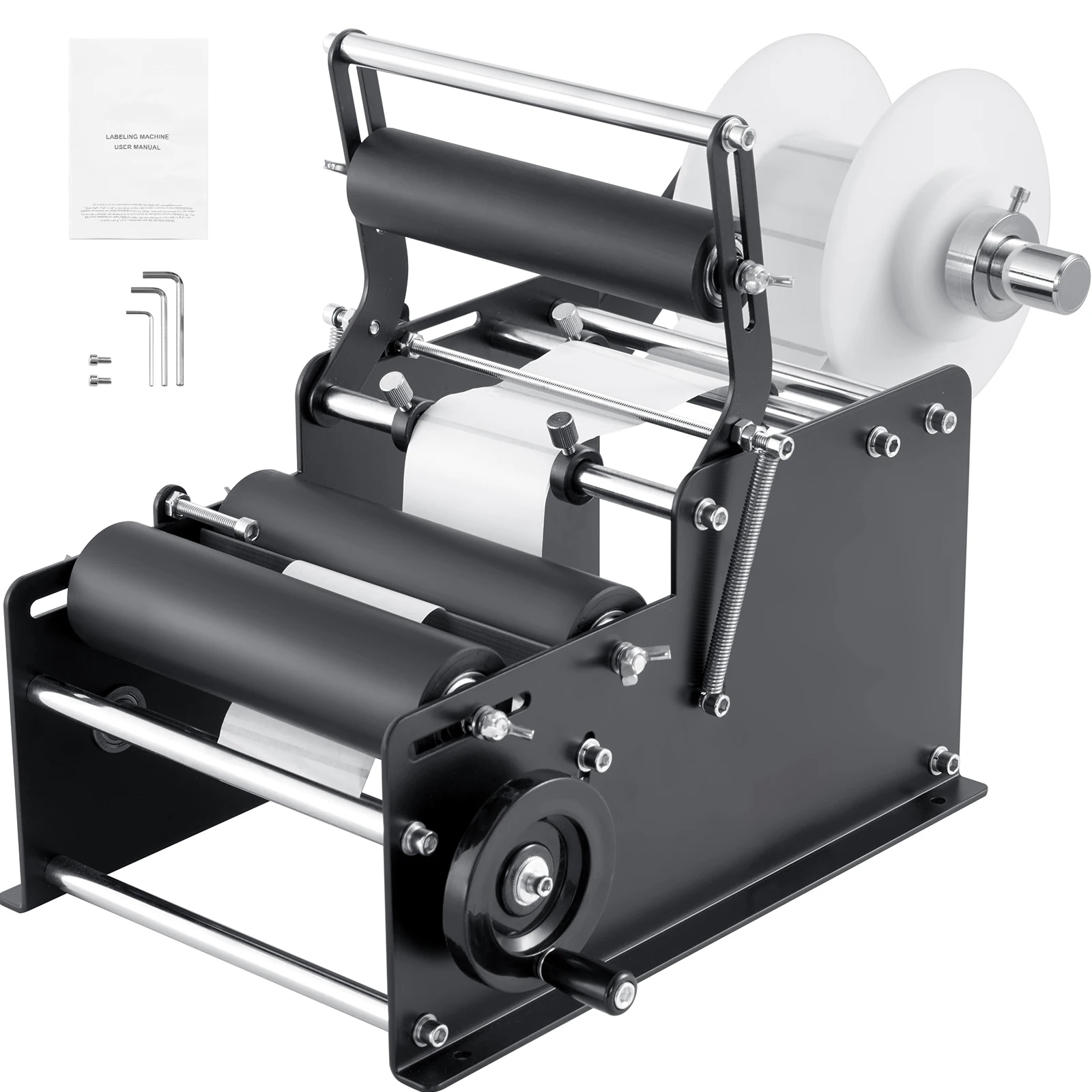 

SucceBuy Manual Round Bottle Labeling Machine 15-20pcs/min Adjustable Labeler for Bottles Dia 0.78-4.72 in (with Pressing Bar)