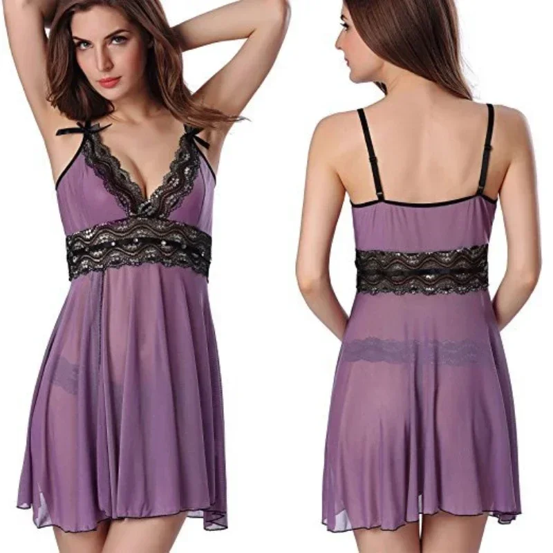 

Sexy Clothing Multi-color Retro Style Women's Sexy Gauze Black Lace Lace Waist Display Halter Skirt Women's Pajamas 2-piece Set