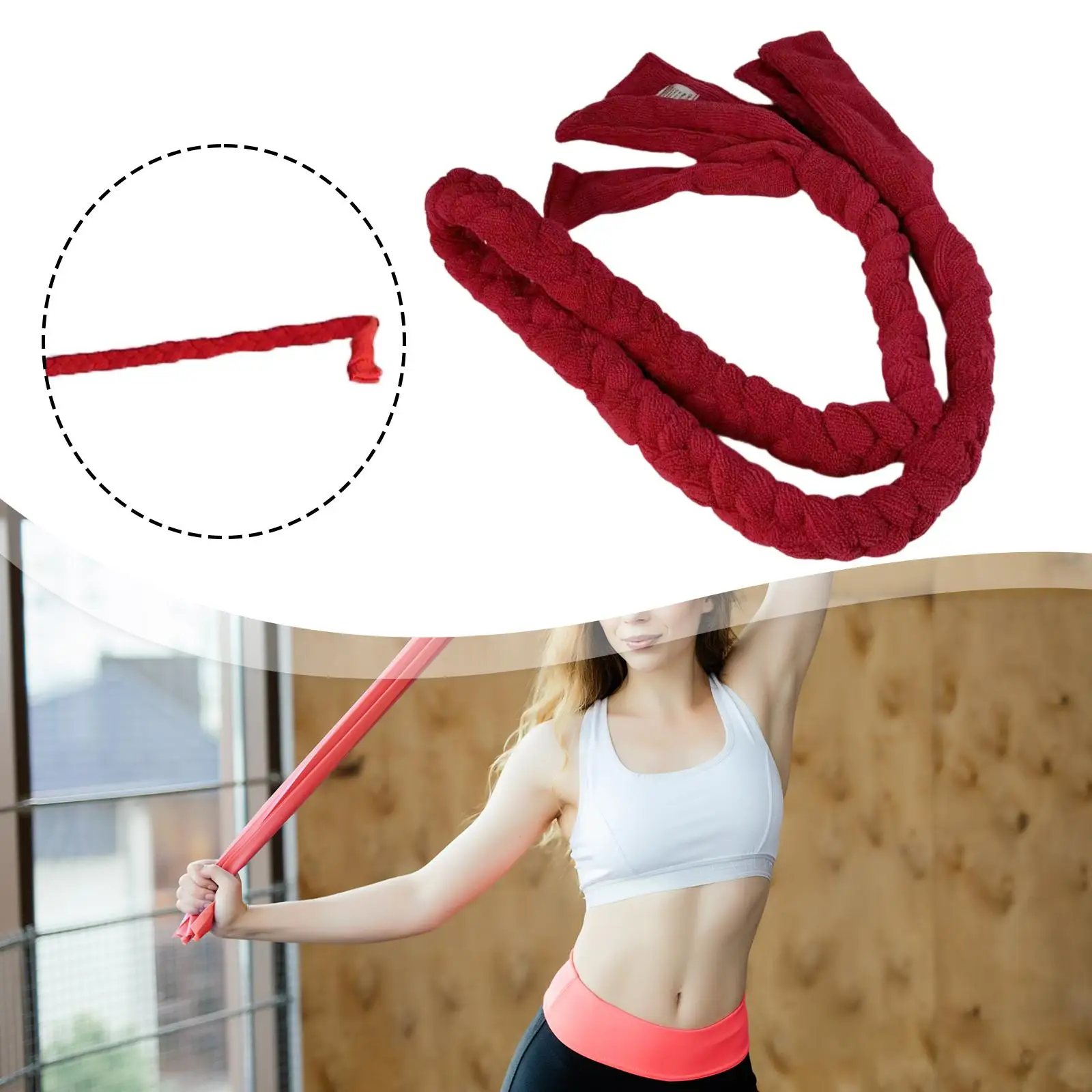 

Веревка для пилатеса, красный аксессуар для пилатеса, мягкий полиэстер, эластичная плетеная растягивающаяся для танцевальной гимнастики, тренировок гибкости