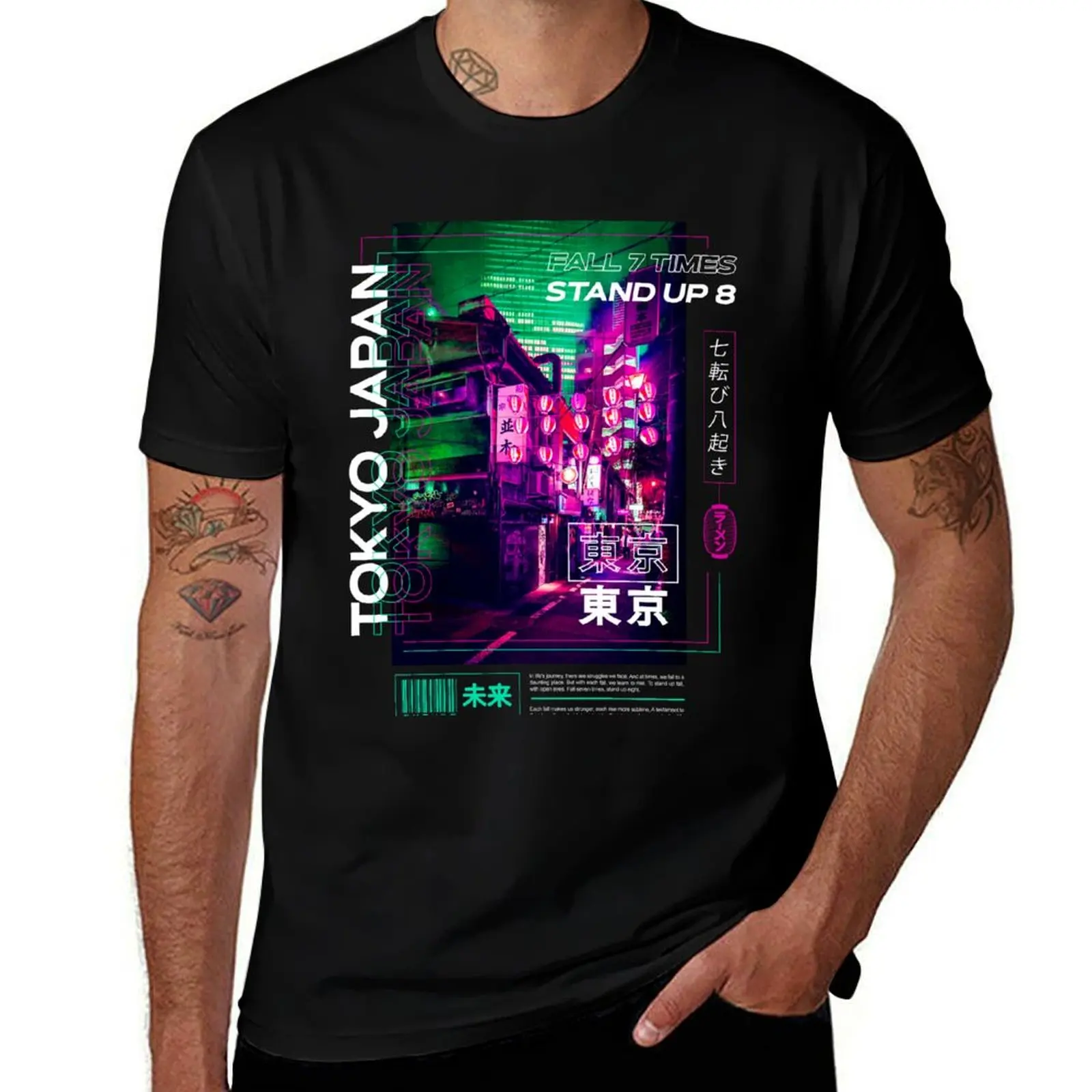 

Cyberpunk Tokyo Japan Street Neon T-Shirt Short sleeve tee cute clothes oversized graphic tee summer tops oversized t shirt men