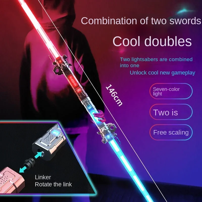 Laser Zwaard Ruimtezwaard Intrekbare Lichtgevende Fluorescerende Laser Flitsstok Jongens Kinderspeelgoed Zwaard Licht Pixel Sabel