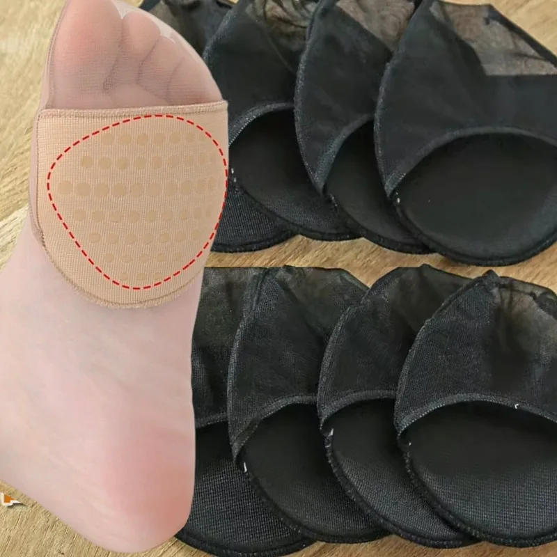 

2/10Pcs Forefoot Cushion Socks Women Half Feet Socks Non Slip Invisible Socks for High Heels Breathable Seamless Liner Insoles