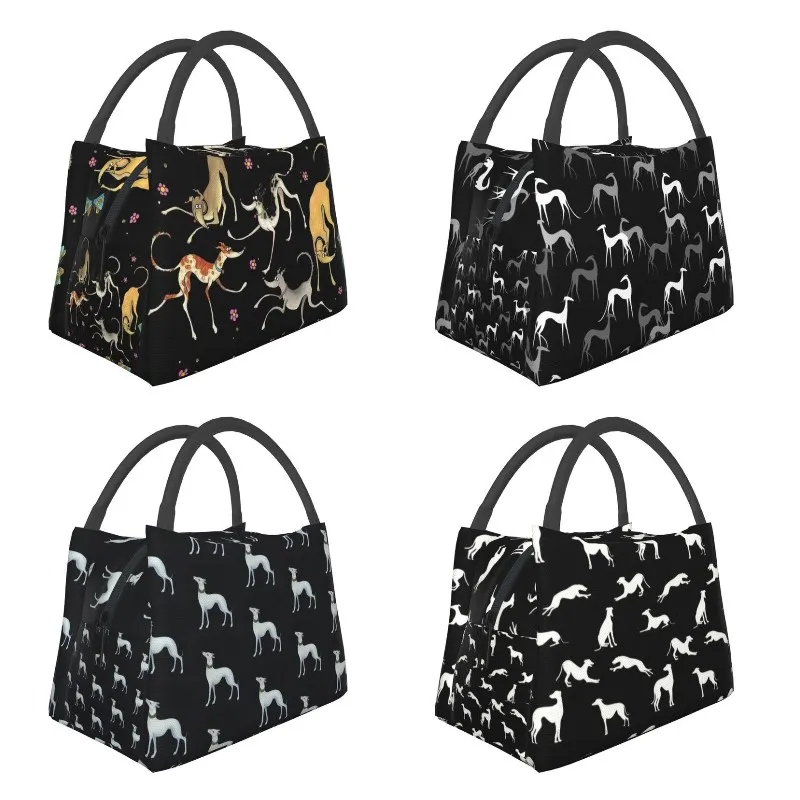 

Cute Sighthounds Insulated Lunch Bags for School Office Greyhound Whippet Dog Resuable Thermal Cooler Lunch Box Women