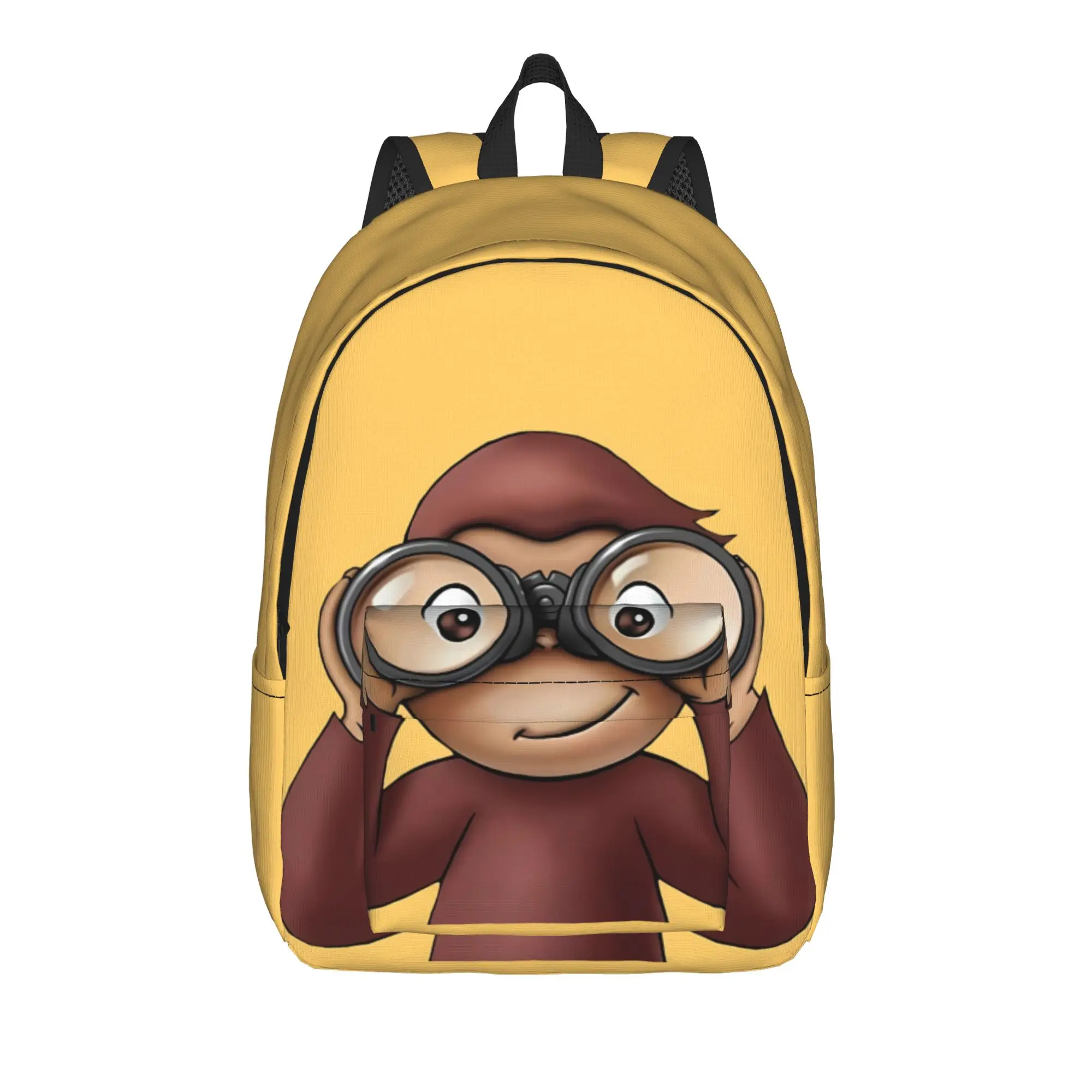 C-Curious George Backpack  Outdoor Backpacks Women Men Casual High School Bags Colorful Breathable Rucksack