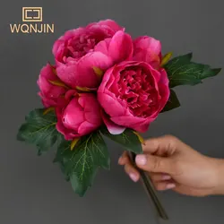 6pcs/Lot Simulation Silk Peony Simulation Bouquet Flower Arrangement Wedding Home Decoration Ornament Fake Flowers