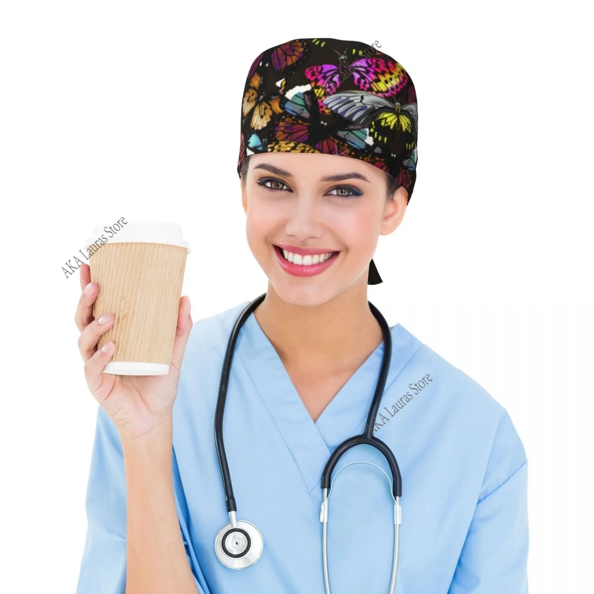 Pet Shop Butterfly Unisex Nursing Scrub Caps Funny Breathable Veterinary Nursing Accessories Anaesthesia Scrub Cap