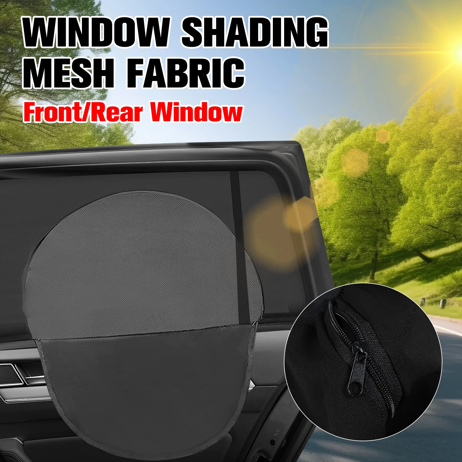 2pcs Car Window Shade Side Window Sun Shade Vehicle UV Protect Shield Mesh Mosquito Cover Breathable Protection Privacy Sunshade
