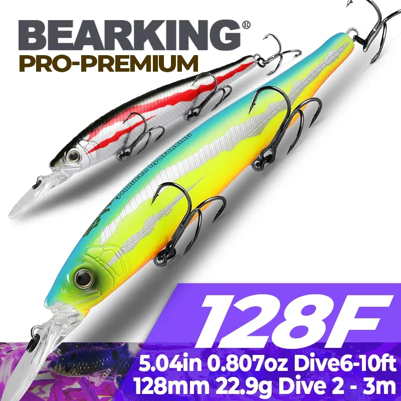 Bearking เหยื่อปลอมตกปลา10สี dive2-3m 128มม. 22.9ก.