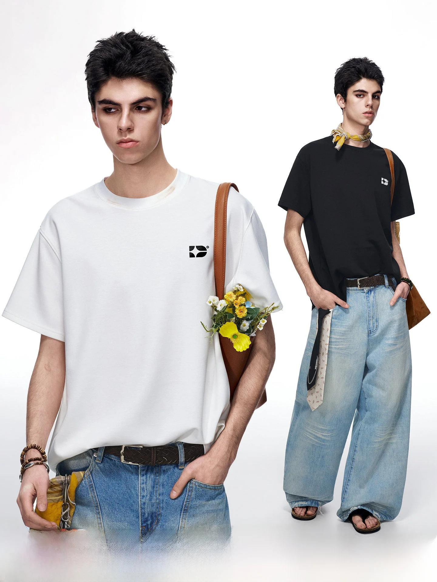 

Dream Made Modal Air Layer Short Sleeve T-Shirt White Men's Summer New Heavyweight Shoulder T-Shirt Casual Comfortable Breath...