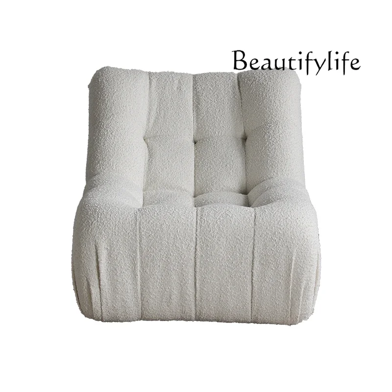 Nordic Italian minimalist single sofa French retro recliner casual rotating designer