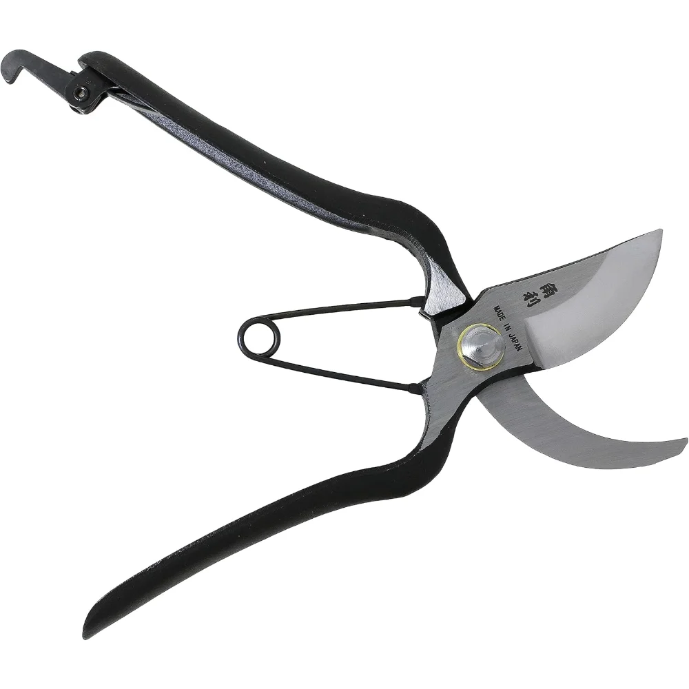 Tijeras de podar de 8" - Podadoras de derivación de alta resistencia, acero al carbono forjado a mano, fabricadas en Japón con funda de cuero, negro