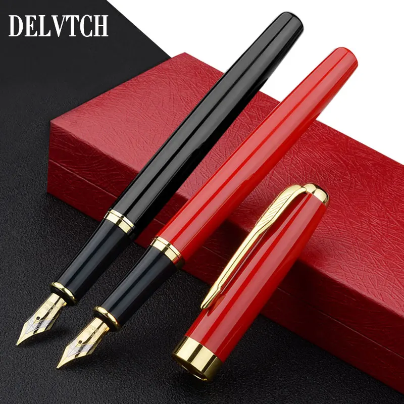 

DELVTCH 0.5mm Nib Tip Iraurita Fountain Pen Metal Golden Clip Office School Writing Stationery Business Signature Ink Pen Gift