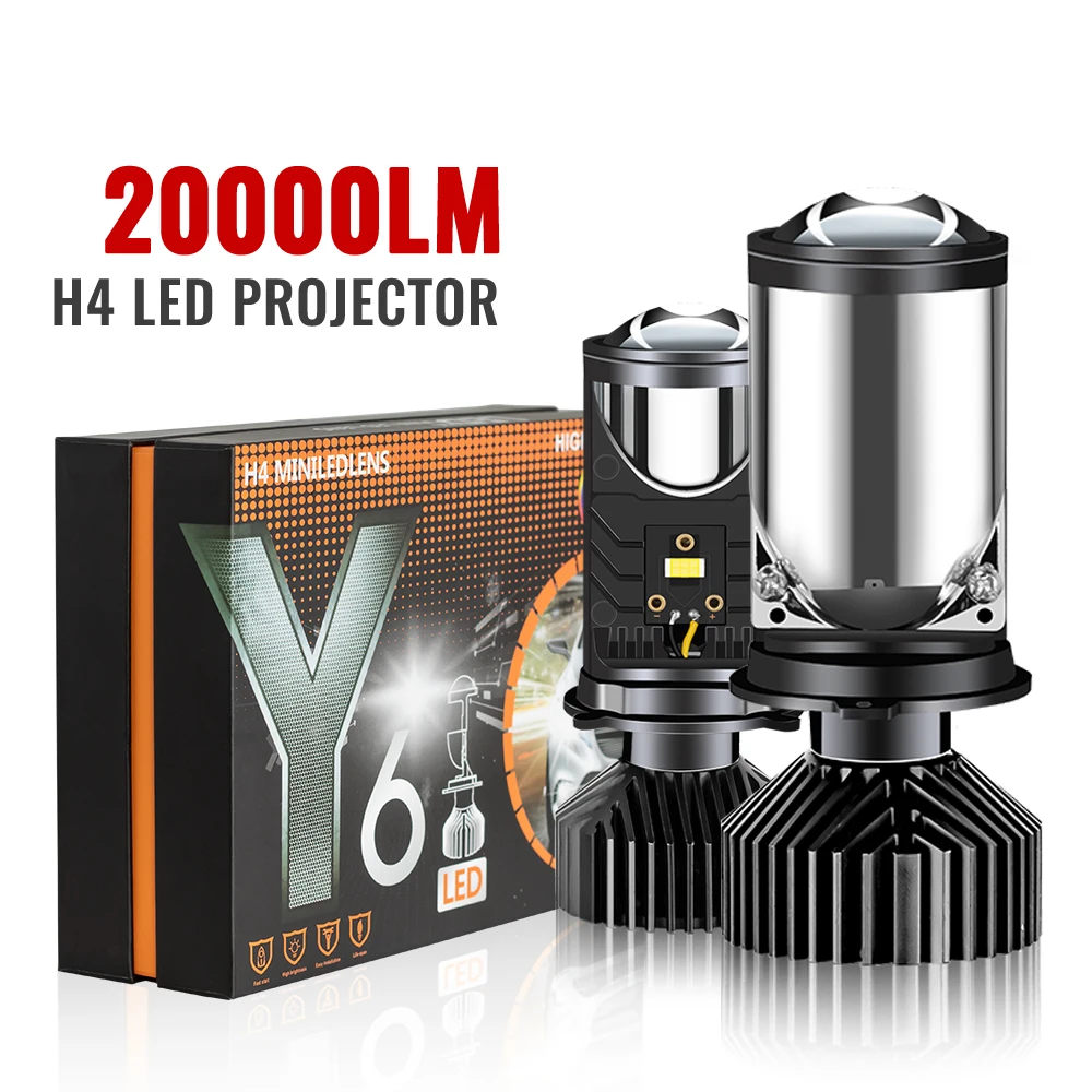 Car Parts H4 LED Lamp Projector Lens 20000LM Plug&Play Mini Car Bulb Canbus Auto Headlight Turbo Lamp Dual High Low Beam 12V 24V