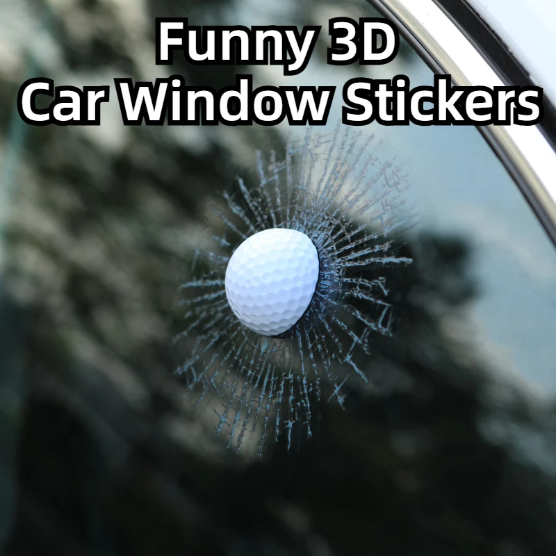 Funny 3D Car Window Stickers Tennis Golf Baseball High Return Rate Car Decal Waterproof for Truck SUV Window Car Accessories