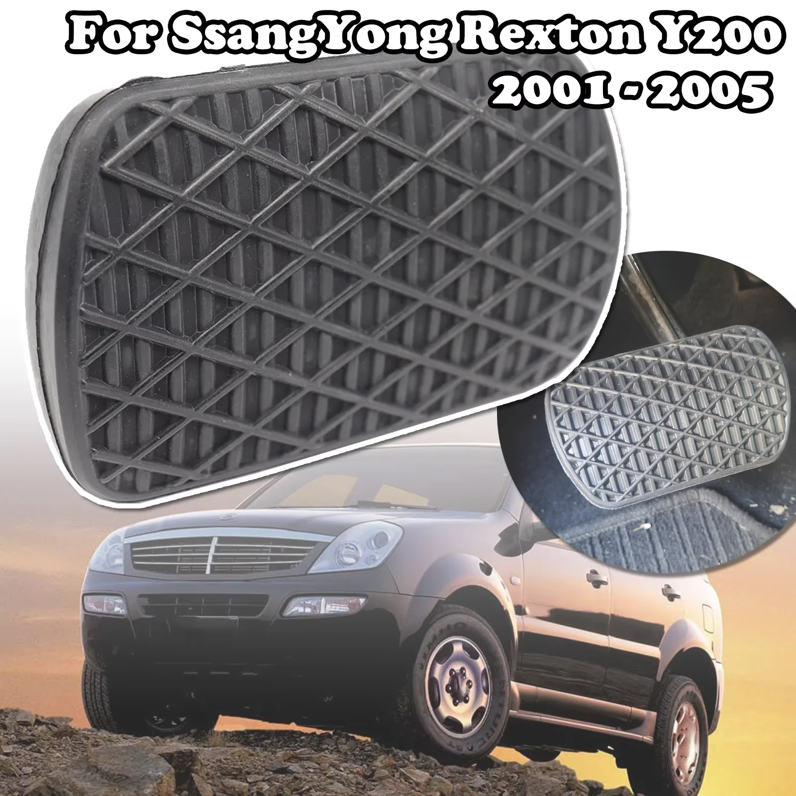 

4887111100 Car Automatic Black Rubber Brake Clutch Foot Pedal Pad Covers For SsangYong Rexton Y200 2001 2002 2003 2004 - 2005