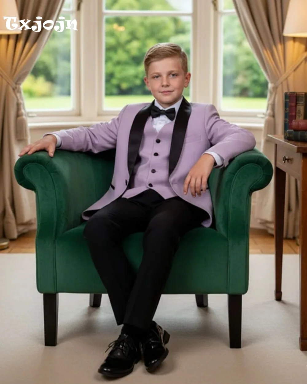 Vintage Boys Suit 3-piece Set Child Formal Wedding Tuxedos Satin Collar Jacket  2-16 Year Tailored Blazer Pants Vest for Party