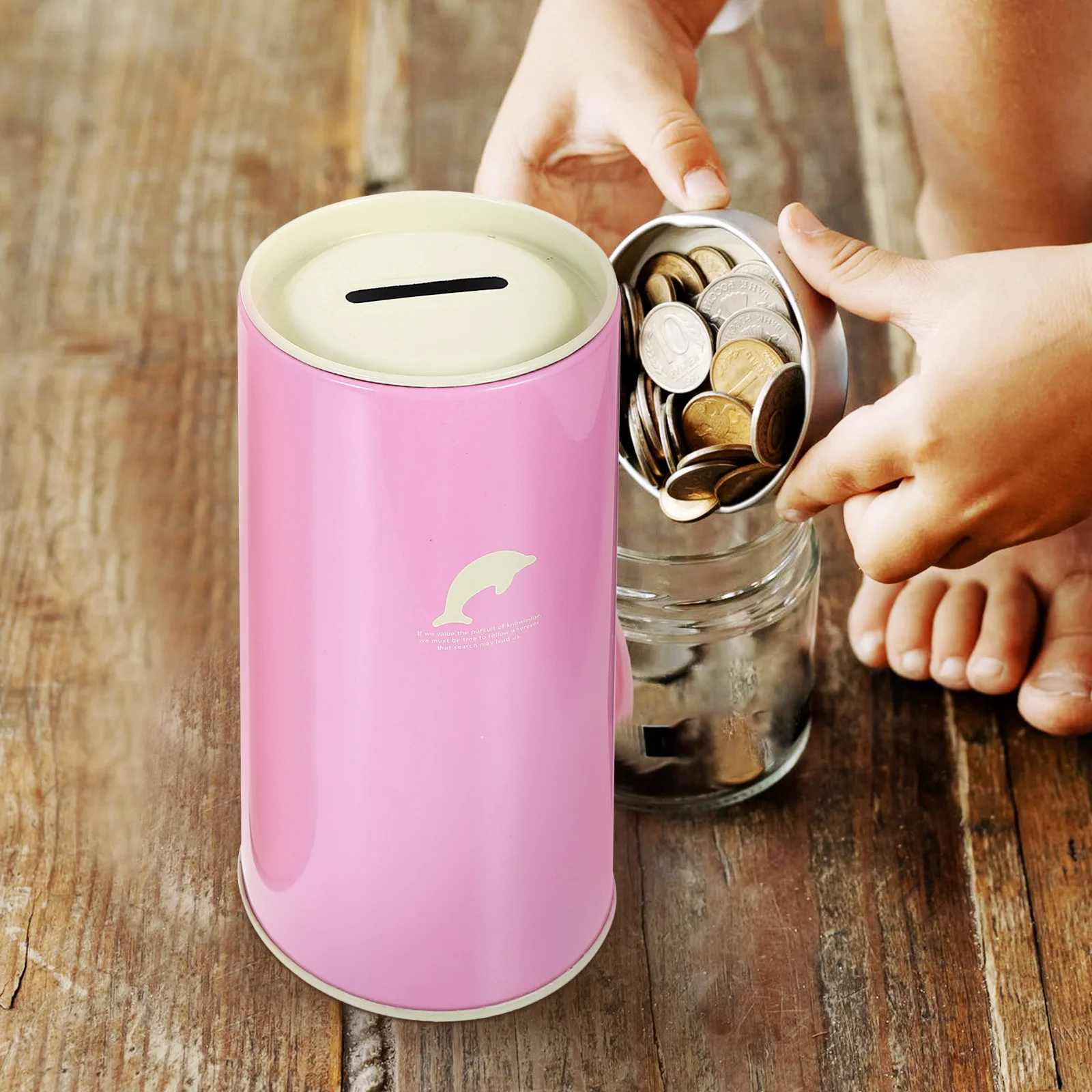 

3Pcs Tabletop Saving Pot Tinplate Money Box for Kids Adults Coin Storage Desk Organizer Pencil Holder Gift Saving Pot