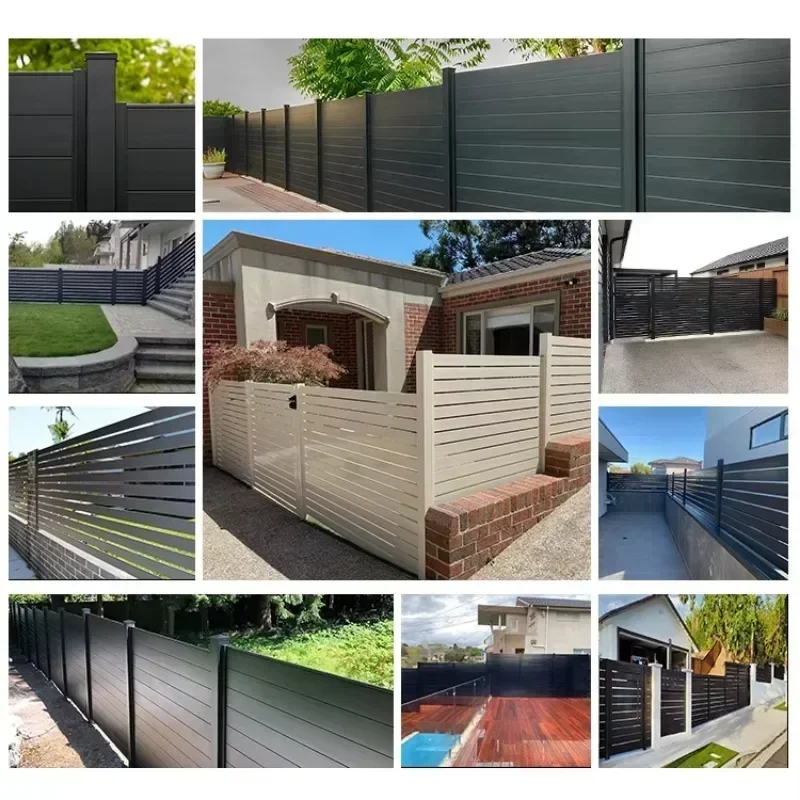 Garden Waterproof Aluminium Horizontal Slat Fencing Screen Louver Fence Panels Garden Fence