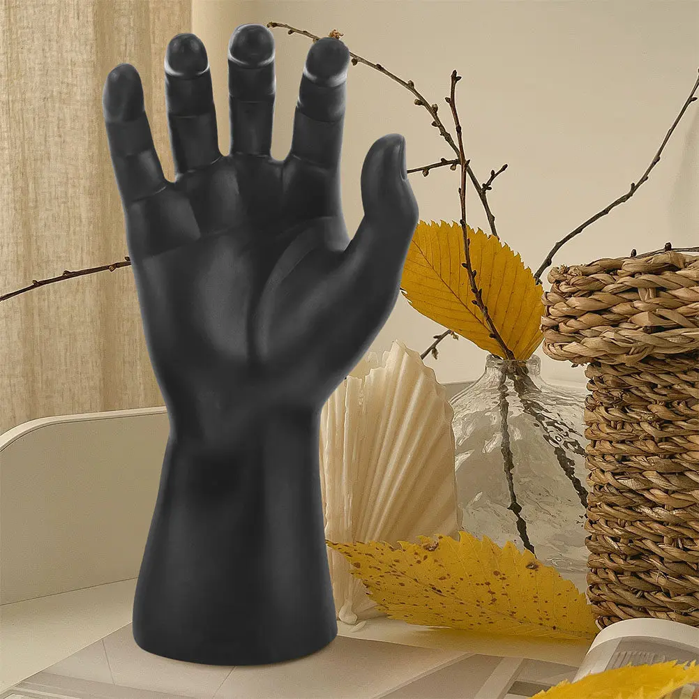 

2 шт. Черные подставки-рукавицы для демонстрации ювелирных изделий, браслетов, кольцевых украшений, реалистичный дизайн, декоративный реквизит, аксессуар