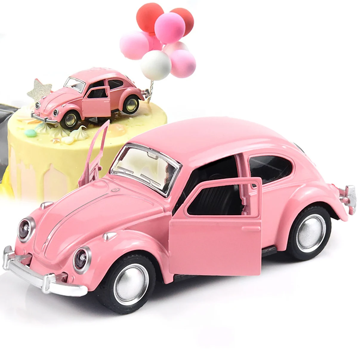 KaKBeir High Simulation Retro Classic Beetle, 1:36 Alloy Car Models, Metal Diecasts, Pull Back Toy Vehicles