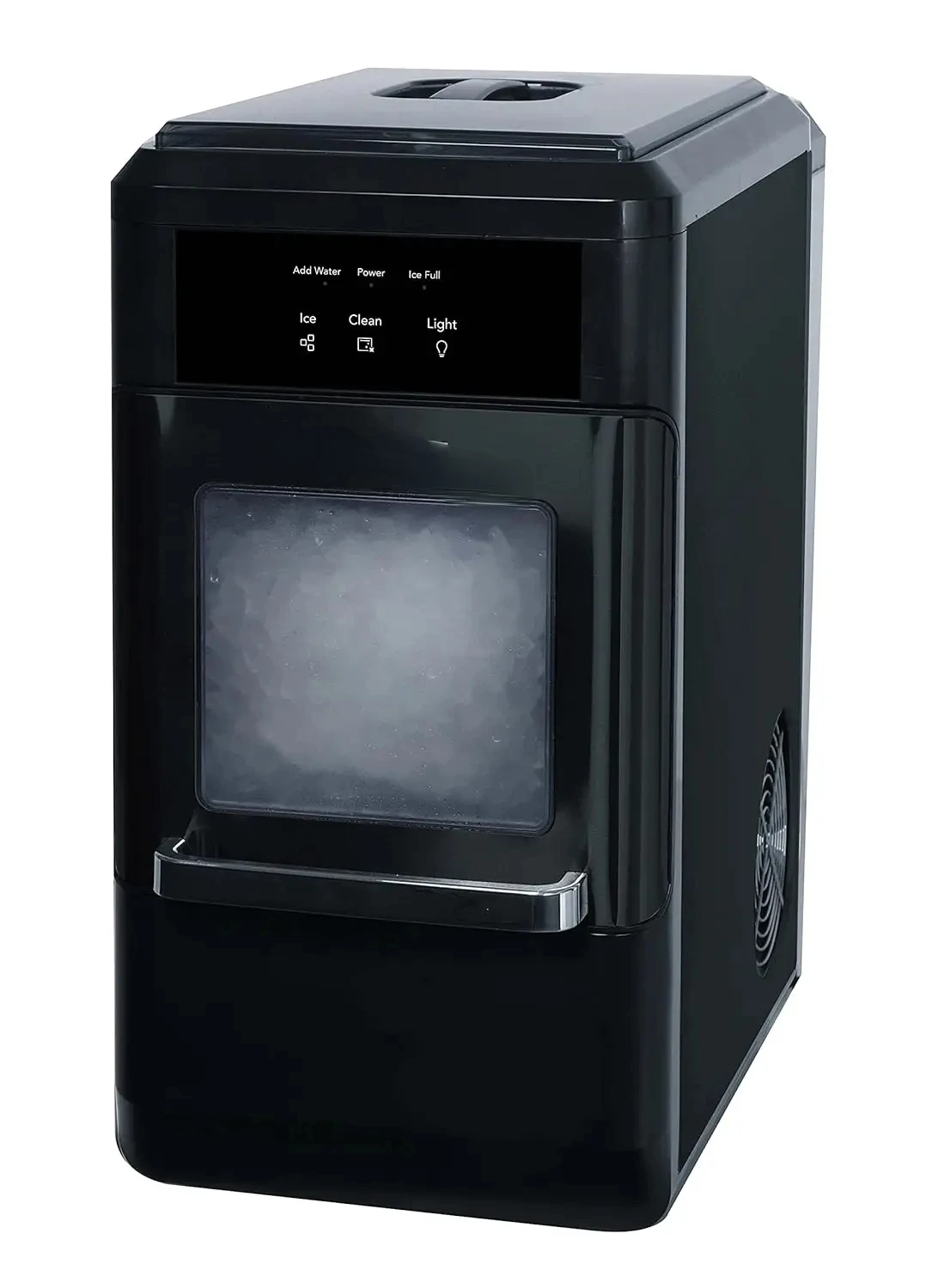 

EFIC237 Countertop Crunchy Chewable Nugget Ice Maker, 44lbs per day, Auto Self Cleaning, Black Stainless