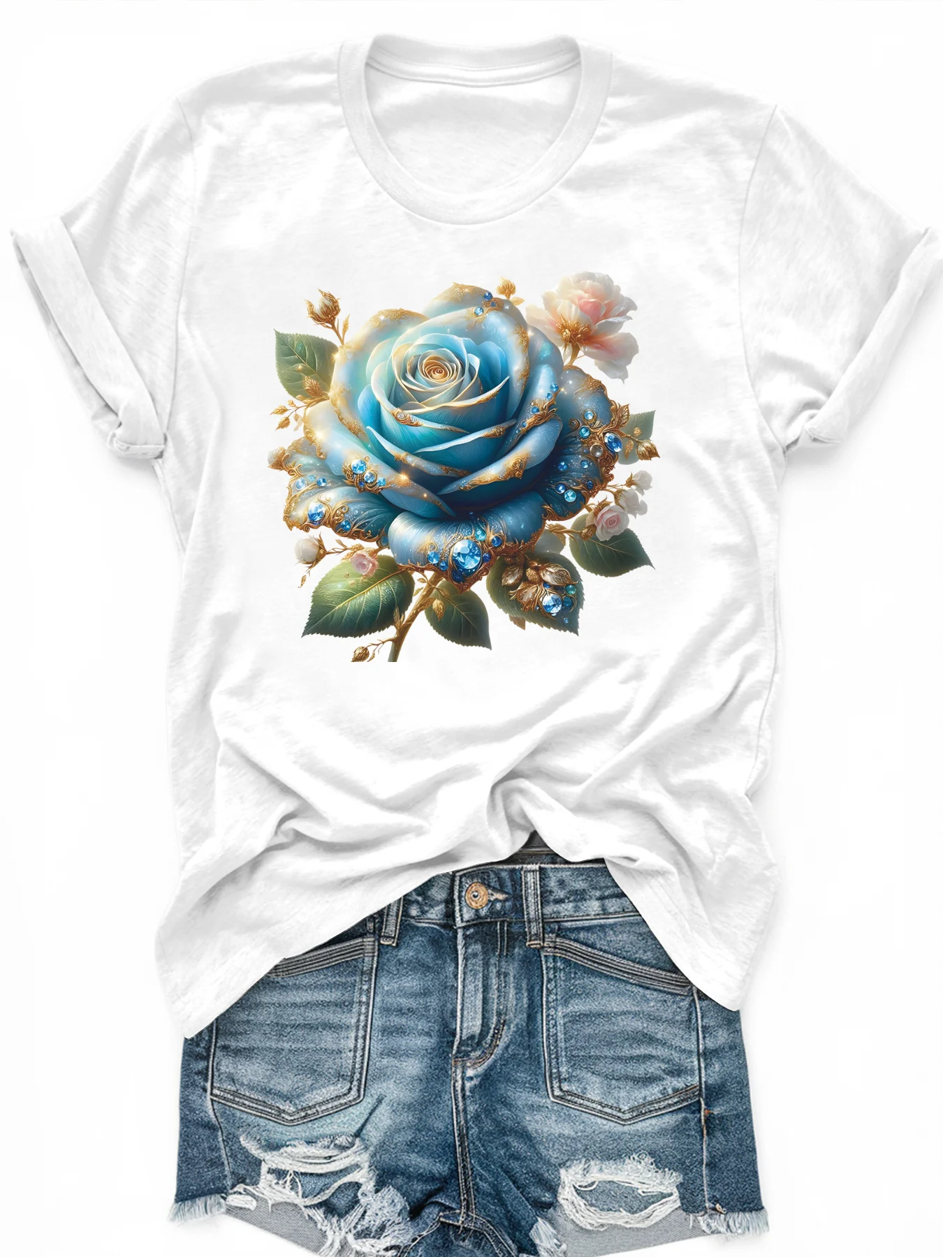 

Women's large-size printed short-sleeved T-shirt, loose and casual, soft, comfortable and breathable, outdoor sports