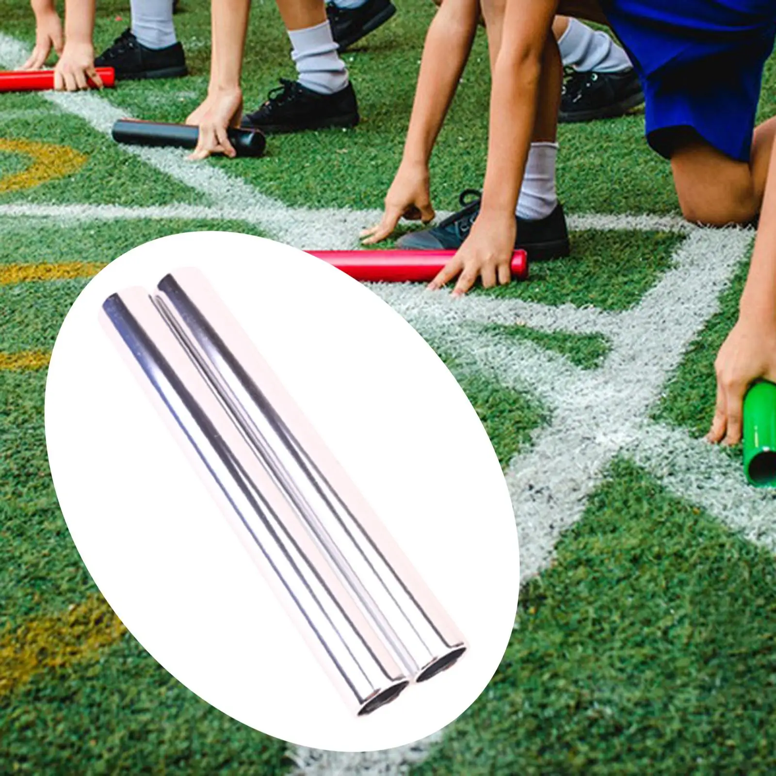 2 Pieces Aluminum Alloy Relay Sticks Track Sticks Sleek Supplies Match Practice Reusable Equipment Nonslip Game Sports Tools