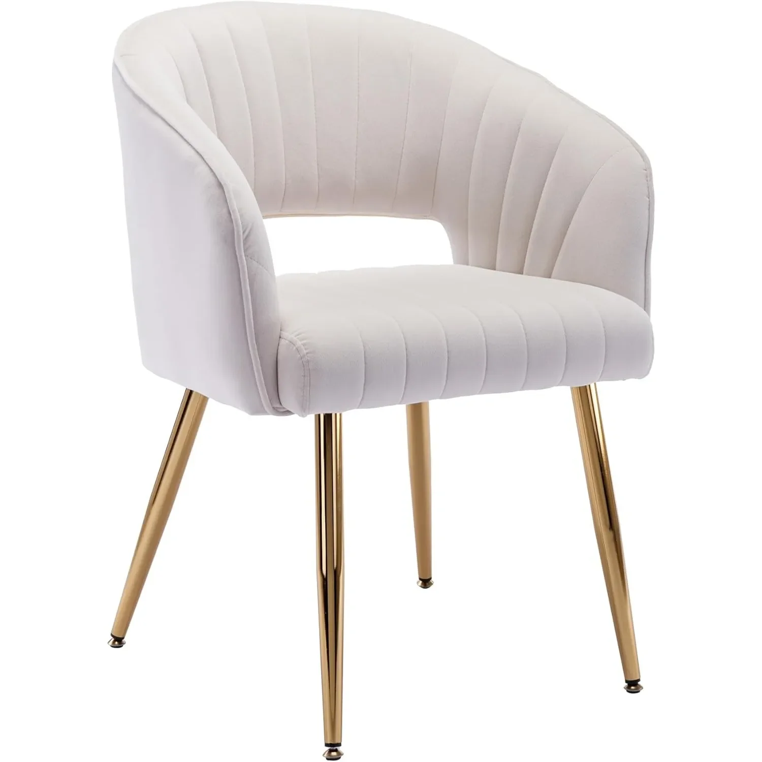 

Modern Velvet Desk Chair Accent Armchair Upholstered Tufted Chairs Dining Chairs, Tufted Vanity Chairs Side Chairs ,1 PC &Cream