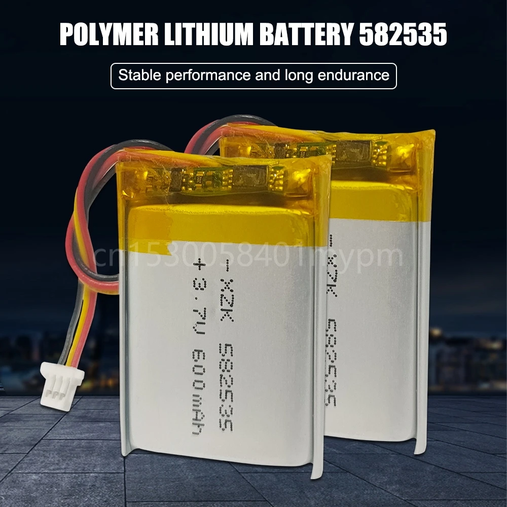 3.7V 582535 602535 600mAh Rechargeable Lithium Polymer Battery for Motion Camera, Electronic Products, Electric Vehicle, UAV