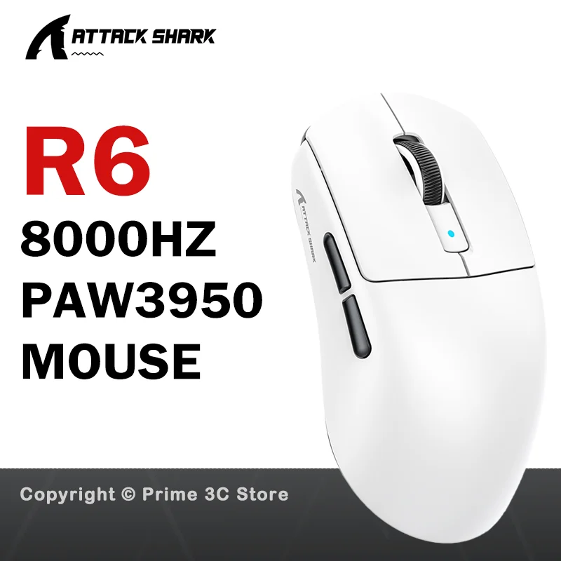 

ATTACK SHARK R6 Wireless Gaming Mouse 38g Ultralight PAW3P50Max Sensor 42000 DPI 8000Hz Tri-Mode 2.4G Bluetooth Wired For Gamer