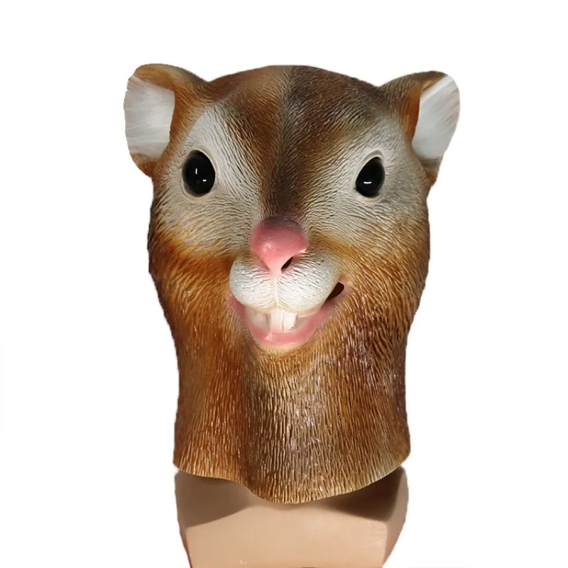 Halloween Squirrel Mask Funny Latex Animal Full Face Mask Holiday Party Props Halloween Cosplay Masquerade Squirrel Mascara