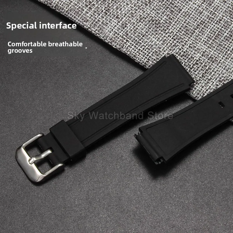  ل كاسيو F-84/91 واط/94/105 A-168 أسود 18 مللي متر الراتنج حزام الساعات واجهة محدبة الفولاذ المقاوم للصدأ مشبك خفيفة الوزن مقاوم للماء #6