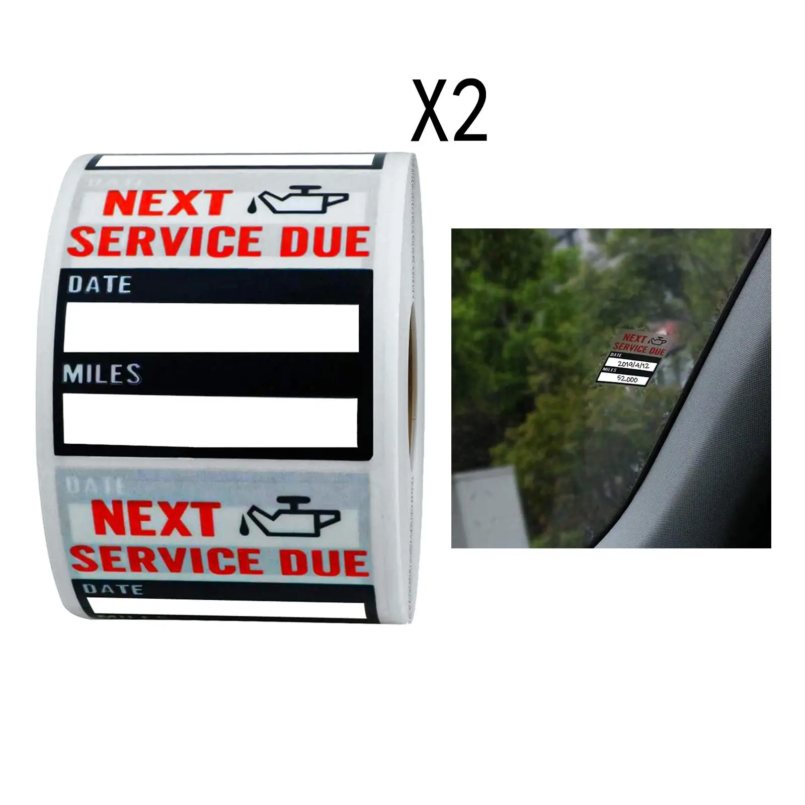 Two rolls Oil Change Maintenance Service Reminder Stickers Car Sticker 2