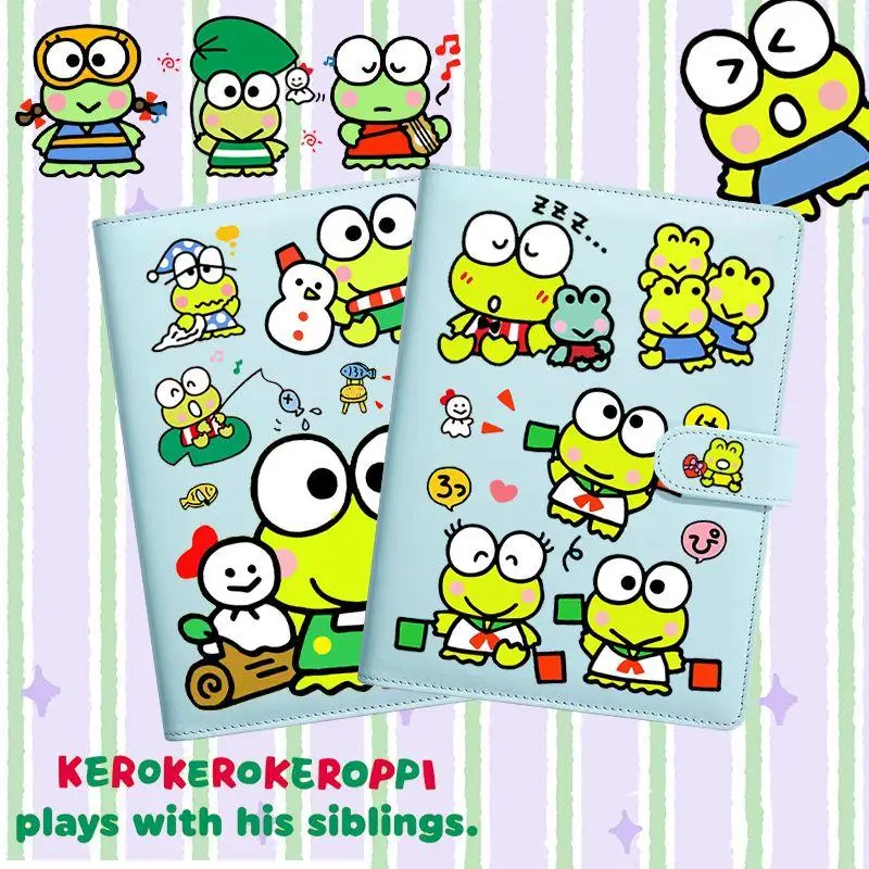 Kawaii Sanrio Keroppi Cute Cartoon Girl Hand Ledger Student Binder Notebook Portable Journal Anime Characters Festival Gift