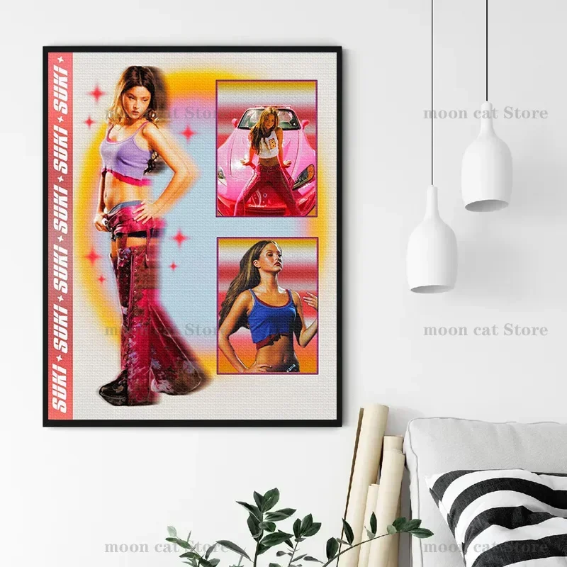 Vintage Devon-Aoki Pink Race Car Millennium Model Poster Canvas Painting Fast & Furious Wall Art Pictures Home Club Decor view 4