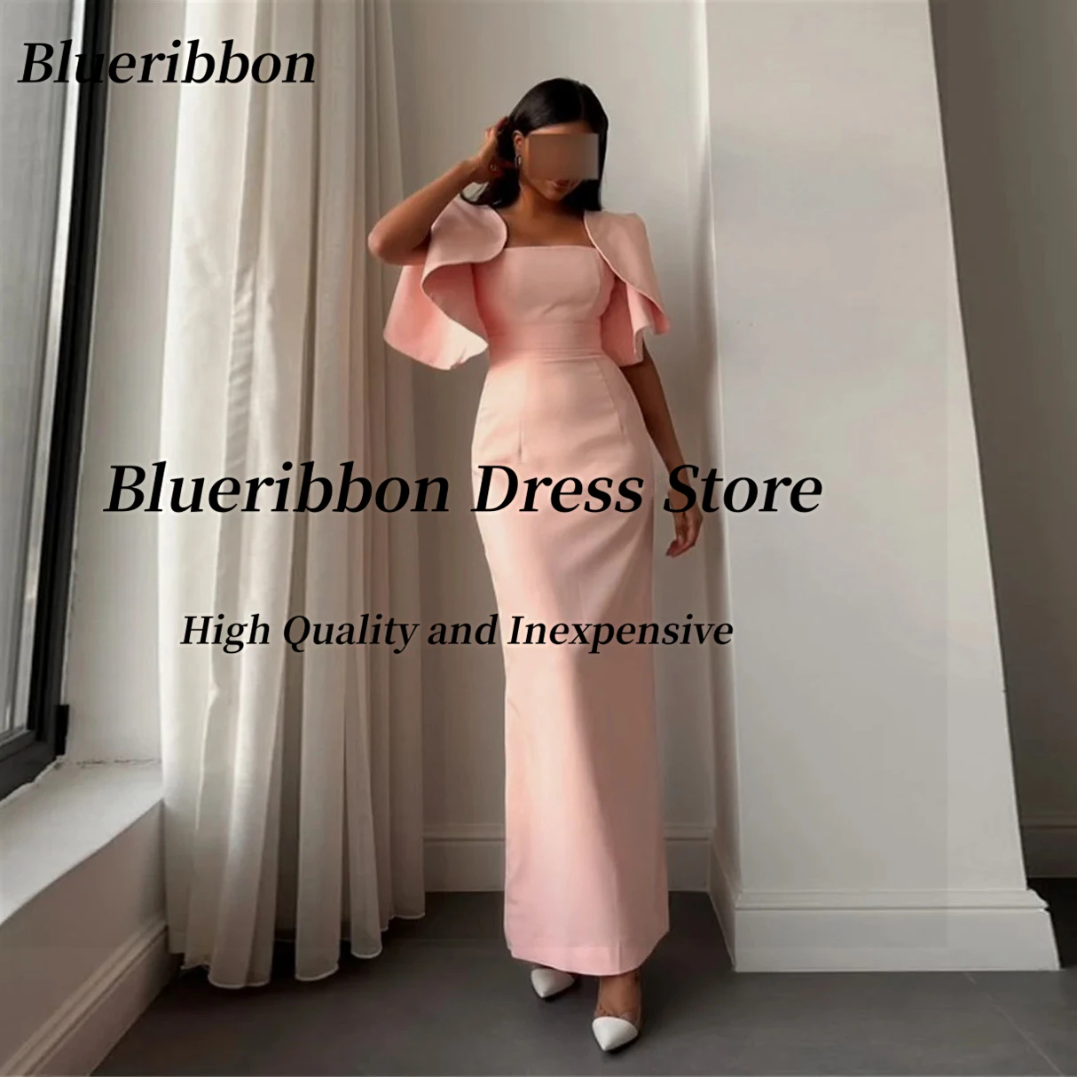

Blueribbon индивидуальное платье для дня рождения с открытыми плечами, платья для выпускного вечера, молния сзади, до щиколотки, вечерние платья в Саудовской Аравии
